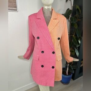 Avec Les Filles Pink and Orange Trench Coat